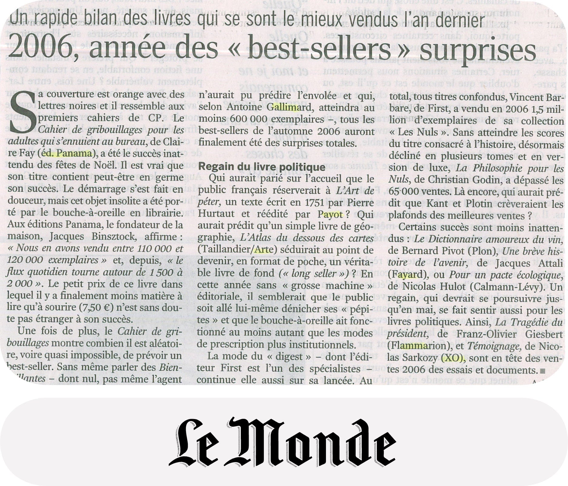 Succès de Noël pour Le Monde